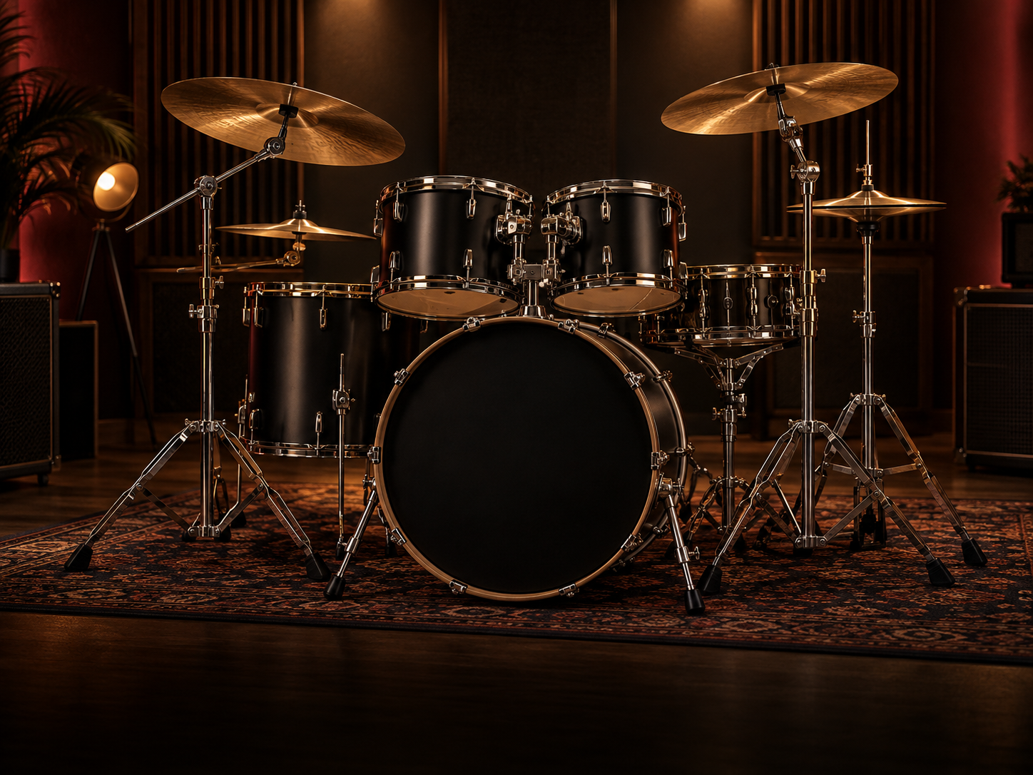 Young musician learning drums